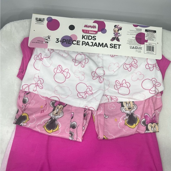 Disney Junior Minnie Mouse Believe kids 3 Piece Pajama Set | Pink | New - Picture 6 of 8